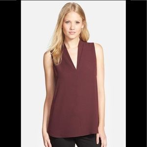 Pleione Maroon V-neck blouse, Small, EUC